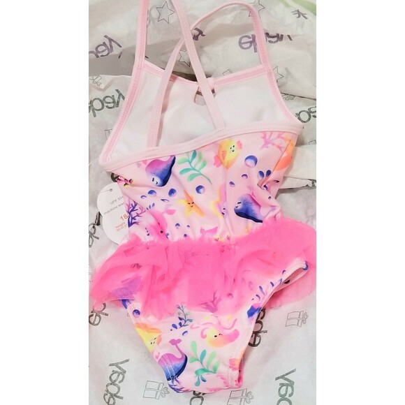 Wonder Nation Infant Swim Suit Size 18 Months Soft Pink One Piece, Sea Animals - Picture 3 of 3